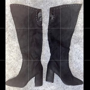 Black boots with studded detail